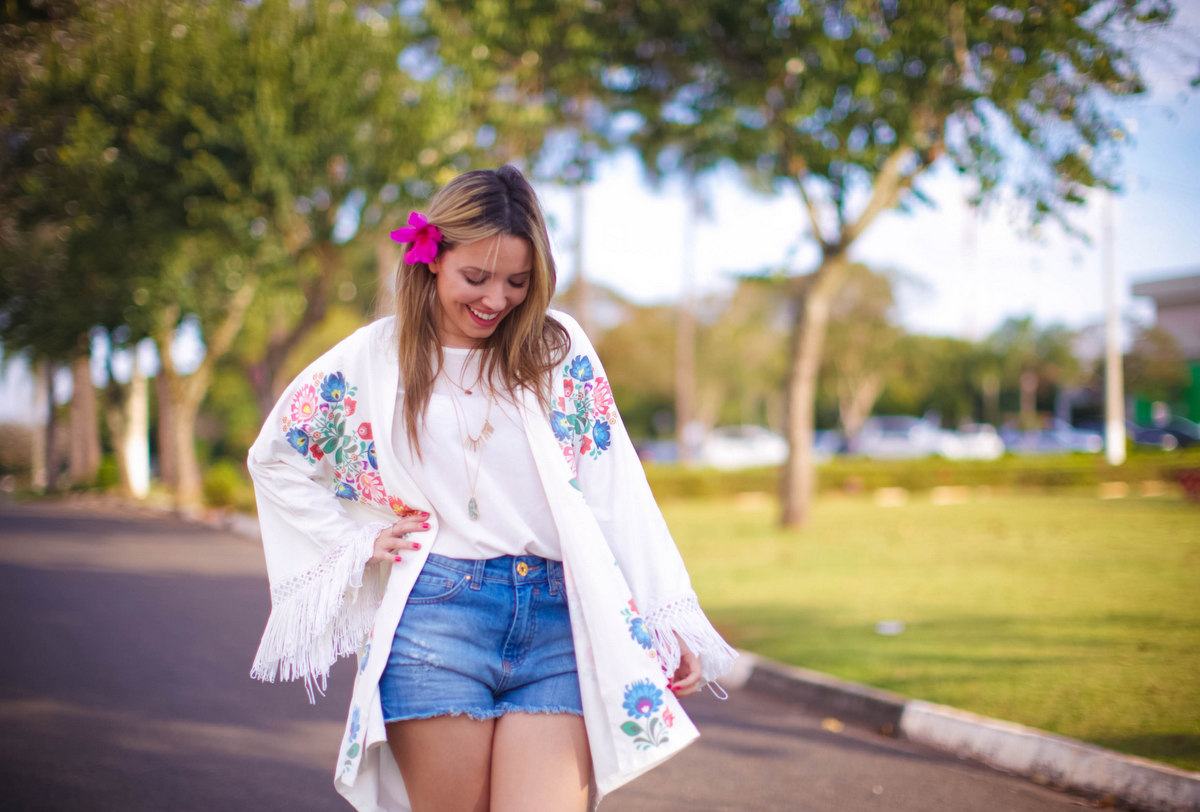 kimono florido